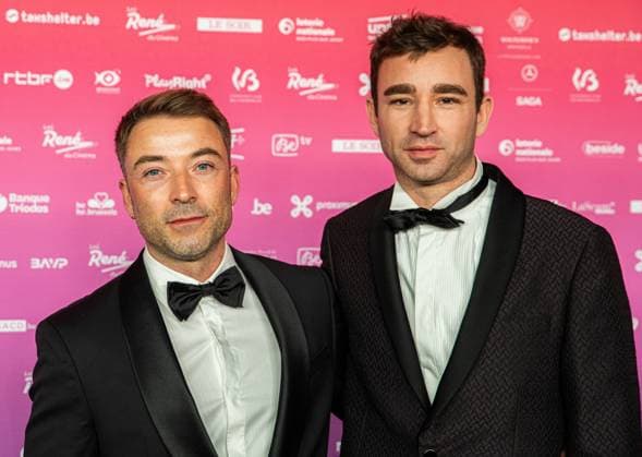 Arnaud Ponthiere, producer and Arnaud Dufeys, director On vous croit pose for the photographer before the 15th edition of the Rene du Cinema film awards ceremony, Saturday 07 March 2026, in Brussels. The awards are rewarded to movies of Belgian French-speaking producers.  EMILExWINDAL 166822075