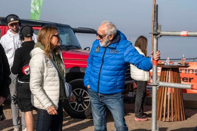 abb Christiane Zander und Dieter Hallervorden Ehepaar Teilnehmer am Strand bei 10.Jahre Baltic Lights 2026 Promi Charity Schlittenhunderennen zu Gunsten der Welthungerhilfe an der Ostsee zwischen der Seebruecke Ahlbeck und der Seebruecke Heringsdorf ,Samstag 07.03.2026 in Heringsdorf MV Deutschland