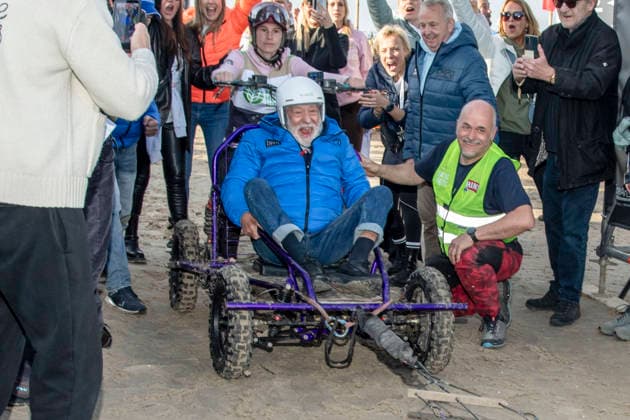 abb Dieter Hallervorden Teilnehmer am Strand bei 10.Jahre Baltic Lights 2026 Promi Charity Schlittenhunderennen zu Gunsten der Welthungerhilfe an der Ostsee zwischen der Seebruecke Ahlbeck und der Seebruecke Heringsdorf ,Samstag 07.03.2026 in Heringsdorf MV Deutschland