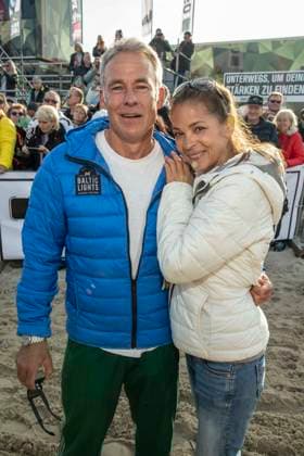 abb Marco Girnth und Katja Woywood Teilnehmer am Strand bei 10.Jahre Baltic Lights 2026 Promi Charity Schlittenhunderennen zu Gunsten der Welthungerhilfe an der Ostsee zwischen der Seebruecke Ahlbeck und der Seebruecke Heringsdorf ,Samstag 07.03.2026 in Heringsdorf MV Deutschland