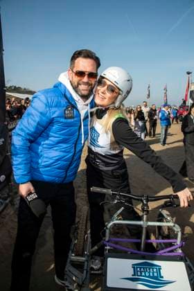 abb Matthias Killing und Janine Kunze Teilnehmer am Strand bei 10.Jahre Baltic Lights 2026 Promi Charity Schlittenhunderennen zu Gunsten der Welthungerhilfe an der Ostsee zwischen der Seebruecke Ahlbeck und der Seebruecke Heringsdorf ,Samstag 07.03.2026 in Heringsdorf MV Deutschland