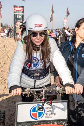 abb Simone Thomalla Teilnehmerin am Strand bei 10.Jahre Baltic Lights 2026 Promi Charity Schlittenhunderennen zu Gunsten der Welthungerhilfe an der Ostsee zwischen der Seebruecke Ahlbeck und der Seebruecke Heringsdorf ,Samstag 07.03.2026 in Heringsdorf MV Deutschland