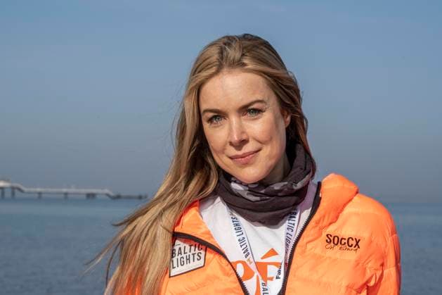 abb Nina Ensmann Teilnehmerin am Strand bei 10.Jahre Baltic Lights 2026 Promi Charity Schlittenhunderennen zu Gunsten der Welthungerhilfe an der Ostsee zwischen der Seebruecke Ahlbeck und der Seebruecke Heringsdorf ,Samstag 07.03.2026 in Heringsdorf MV Deutschland