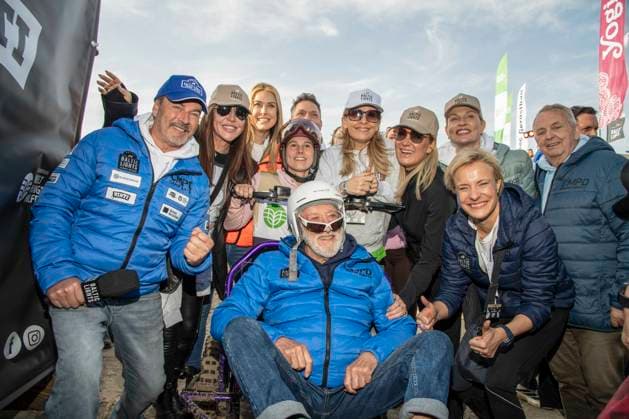 abb Till Demtroeder, Simone Thomalla, Nina Ensmann, Dieter Hallervorden, Tanja Lanäus, Janine Kunze, Seraphina Kalze, Sanna Englund und Till Backhaus Teilnehmer am Strand bei 10.Jahre Baltic Lights 2026 Promi Charity Schlittenhunderennen zu Gunsten der Welthungerhilfe an der Ostsee zwischen der Seebruecke Ahlbeck und der Seebruecke Heringsdorf ,Samstag 07.03.2026 in Heringsdorf MV Deutschland