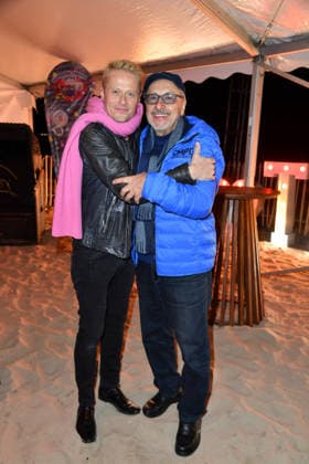 Roman Knizka und Wolfgang Stumph beim BALTIC LIGHTS-WARM UP 2026 Charity Schilttenhunderennen in Heringsdorf auf Usedom am 07.03.2026