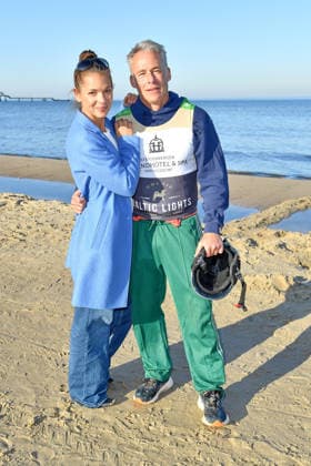 Katja Woywood und Marco Girnth beim BALTIC LIGHTS-WARM UP 2026 Charity Schilttenhunderennen in Heringsdorf auf Usedom am 07.03.2026