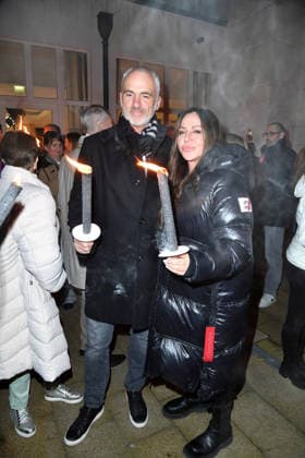 Simone Thomalla mit Partner Rene Marchand beim BALTIC LIGHTS-WARM UP 2026 Charity Schilttenhunderennen in Heringsdorf auf Usedom am07.03.2026