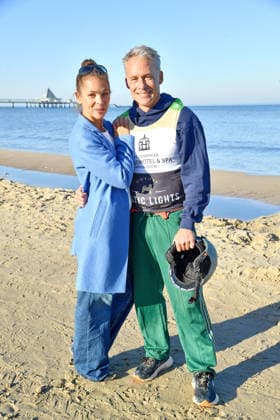 Katja Woywood und Marco Girnth beim BALTIC LIGHTS-WARM UP 2026 Charity Schilttenhunderennen in Heringsdorf auf Usedom am 07.03.2026