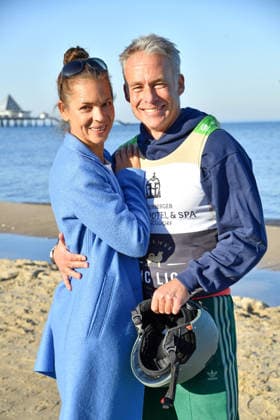 Katja Woywood und Marco Girnth beim BALTIC LIGHTS-WARM UP 2026 Charity Schilttenhunderennen in Heringsdorf auf Usedom am 07.03.2026
