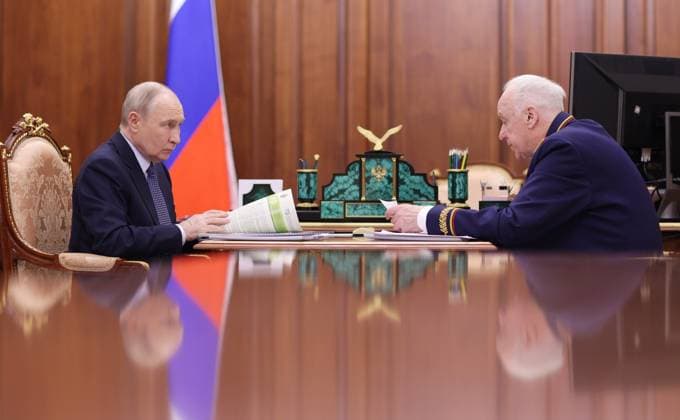 Russian President Vladimir Putin met with the head of the Investigative Committee, Alexander Bastrykin, Russian President Vladimir Putin met with the head of the Investigative Committee, Alexander Bastrykin, at the Kremlin, Russia, March 8, 2026. Photo by Russian Foreign Ministry s official apaimages Russia Russia Russian Federation 080326_Russia_RPO_00(4) Copyright: xapaimagesxRussianxForeignxMinistry sxofficialx xapaimagesx