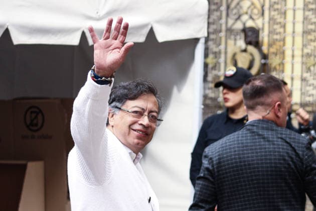 March 8, 2026, Bogota, Bogota D.C, Colombia: Colombian president Gustavo Petro opens the election day during the 2026 congressional elections on March 08, 2026 in Bogota. Bogota Colombia  - ZUMAvp1_ 20260308_zia_vp1_005 Copyright: xJorgexLondonox