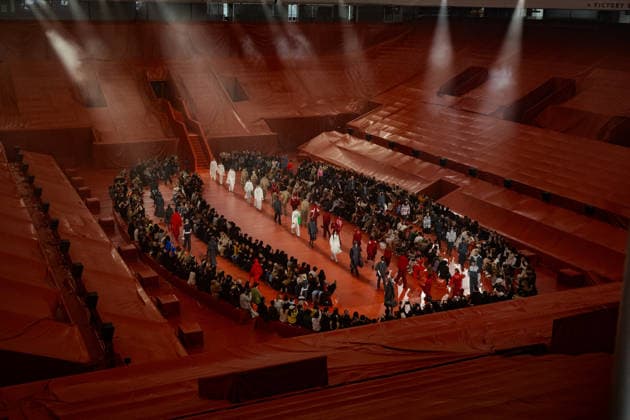 PFW - Lacoste Runway Models walk the runway during the Winter 2026-2027 show as part of Paris Fashion Week on March 8, 2026 at Roland Garros Stadium in Paris, France. Photo by Laurent Zabulon ABACAPRESS.COM Paris France  Copyright: xZabulonxLaurent ABACAx