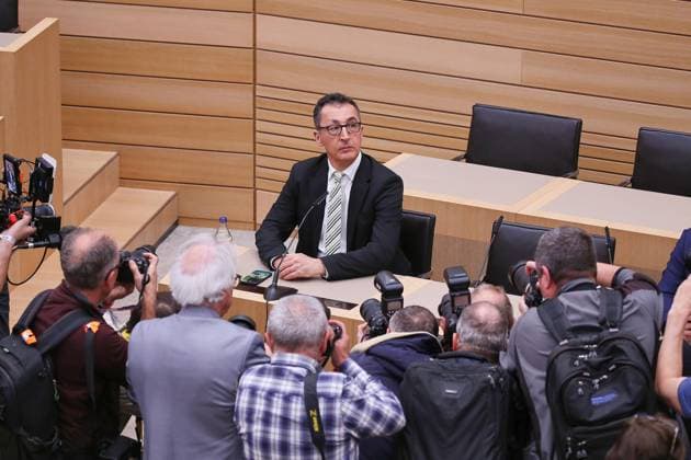 Stuttgart, Baden-Württemberg, Deutschland, 08.03.2026: Landtag: Landtagswahl 2026: Cem Özdemir, Grüne, in der Landespressekonferenz am Wahlabend *** Stuttgart, Baden Württemberg, Germany, 08 03 2026 State parliament State election 2026 Cem Özdemir, Greens, at the state press conference on election evening Copyright: xdtsxNachrichtenagenturx dts_109997