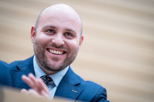 Markus Frohnmaier, Spitzenkandidat AfD;Landtagswahl 2026 in Baden-Württemberg Wahlabend im Gebäude des Landesparlaments, Stuttgart Baden-Württemberg Deutschland Landtag *** Markus Frohnmaier, top candidate AfD state election 2026 in Baden Württemberg Election evening in the building of the state parliament, Stuttgart Baden Württemberg Germany Landtag