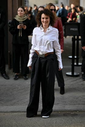 PFW Jean Paul Gaultier Outside Arrivals Coralie Fargeat arriving at the Jean Paul Gaultier show during Fashion Week in Paris, France on March 8, 2026. Photo by Julien Reynaud APS-Medias ABACAPRESS.COM Paris France  Copyright: xReynaudxJulien APS-Medias ABACAx
