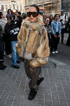 PFW Ottolinger Outside Arrivals Dina Ayada arriving at the Ottolinger show during Fashion Week in Paris, France on March 8, 2026. Photo by Julien Reynaud APS-Medias ABACAPRESS.COM Paris France  Copyright: xReynaudxJulien APS-Medias ABACAx