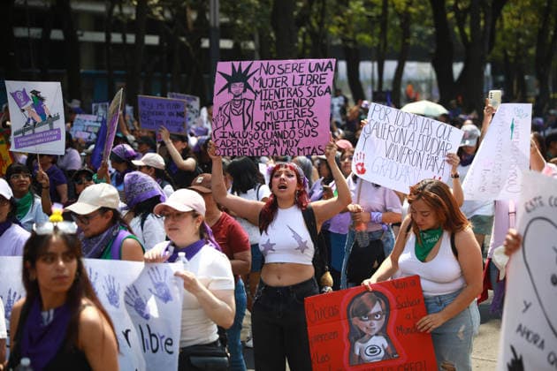 Demonstration to mark International Women s Day in Mexico City MEXICO CITY, MEXICO - MARCH 08: Women take part in a demonstration to mark International Women s Day, in Mexico City, Mexico on March 08, 2026. Thousands of women gathered in different groups to demand women’s rights and protest against gender-based violence during International Women’s Day events in Mexico s capital, ending outside the National Palace. Daniel Cardenas Anadolu Mexico City Mexico. Editorial use only. Please get in touch for any other usage.  Copyright: x2026xAnadoluxDanielxCardenasx