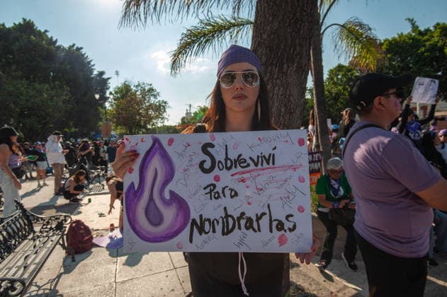 Mexico International Women™s Day A woman holds a placard while taking part during a demonstration in Queretaro to commemorate the International Women s Day to demand equality gender and women s rights. Thousands of women around the world are joining the global International Women s Day strike. on March 8, 2026 in Queretaro, Mexico. (Photo by Jose Carrera Eyepix Group) Copyright: xJosexCarrera xEyepixxGroupx JFC_08032026_177640