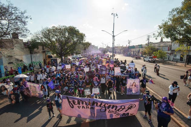 Mexico International Women™s Day Hindered of Women taking part during a demonstration in Queretaro to commemorate the International Women s Day to demand equality gender and women s rights. Thousands of women around the world are joining the global International Women s Day strike. on March 8, 2026 in Queretaro, Mexico. (Photo by Jose Carrera Eyepix Group) Copyright: xJosexCarrera xEyepixxGroupx JFC_08032026_177643