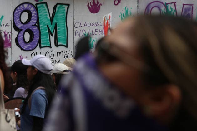 A woman taking part during a rally for the International Women s Day commemoration demand stop femicides in mexico and women s rights. Thousands of women around the world join the global International Women s Day strike. on March 8, 2026 in Mexico City, Mexico. Mexico City Mexico - ZUMAe321 20260308_zia_e321_074 Copyright: xBrendaxCarrerax