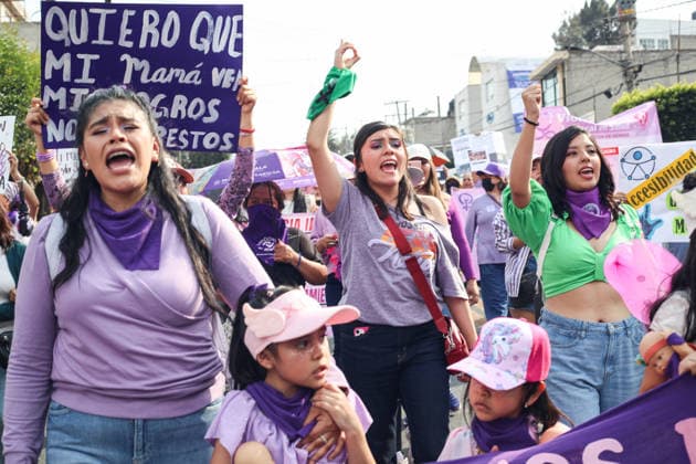 Women Join Global Strike for International Women s Day Women taking part during a rally marking the International Women s Day to demand women rights. on March 8, 2026 in Tlaxcala, Mexico. (Photo by Essene Hernandez Eyepix Group) Copyright: xEssenexHernandezx xEyepixxGroupx EH_08032026_177701