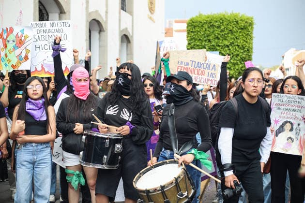 Women Join Global Strike for International Women s Day Women taking part during a rally marking the International Women s Day to demand women rights. on March 8, 2026 in Tlaxcala, Mexico. (Photo by Essene Hernandez Eyepix Group) Copyright: xEssenexHernandezx xEyepixxGroupx EH_08032026_177728