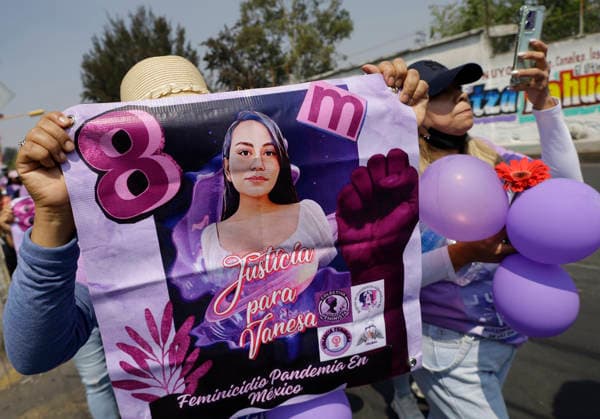 March 8, 2026, ChimalhuacaN, State Of Mexico, Mexico: Mothers and relatives of victims of disappearance and femicide marched to the municipal seat of Chimalhuacan in the State of Mexico to demand justice and punishment for the perpetrators, on the occasion of International Women s Day in Mexico. According to the United Nations, International Women s Day is commemorated in many countries around the world. When women from all continents, often separated by national borders and ethnic, linguistic, cultural, economic and political differences, come together on this day, they can contemplate a tradition of no less than ninety years of struggle for equality, justice, peace and development. ChimalhuacaN Mexico - ZUMAs197 20260308_aaa_s197_531 Copyright: xGerardoxVieyrax