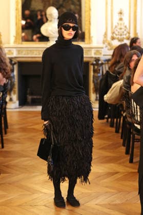 PFW - Magda Butrym Runway A model walks the runway during the Magda Butrym Womenswear Fall Winter 2026-2027 show as part of Paris Fashion Week on March 08, 2026 in Paris, France. Photo by Alain Gil Gonzalez ABACAPRESS.COM Paris France  Copyright: xGonzalezxAlain-Gil ABACAx