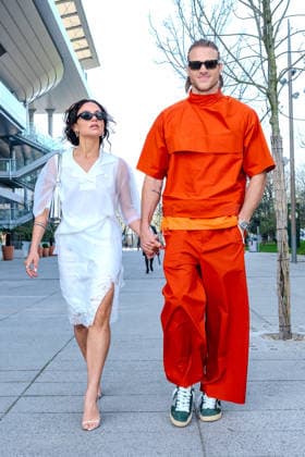 PFW - Lacoste Photocall Inanna Sarkis and Matthew Noszka attend the Lacoste Womenswear Fall Winter 2026-2027 show as part of Paris Fashion Week on March 08, 2026 at Roland Garros Stadium in Paris, France. Photo by Laurent Zabulon ABACAPRESS.COM Paris France  Copyright: xZabulonxLaurent ABACAx