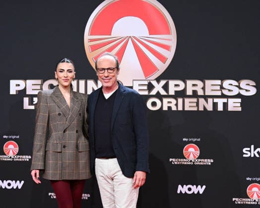 Milan, photocall for the contestants of the new edition of Pechino Express 2026, starting March 12 on Sky. Pictured: Giulia Salemi, Guido Meda  Copyright: xManuelexMangiarottix xipa-agency.netx xManuelexMangiarottix IPA_Agency_IPA72619578