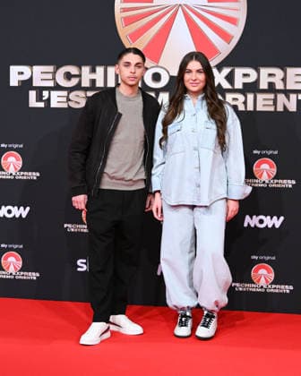 Milan, photocall for the contestants of the new edition of Pechino Express 2026, starting March 12 on Sky. Pictured: Chanel Totti and Filippo Laurino.  Copyright: xManuelexMangiarottix xipa-agency.netx xManuelexMangiarottix IPA_Agency_IPA72619605
