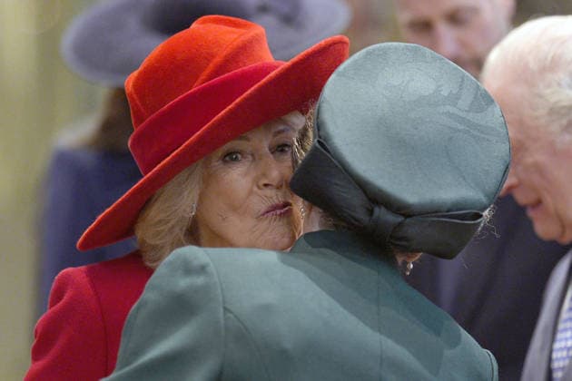 . 09 03 2026. London, United Kingdom. Queen Camilla greets Princess Anne at the Commonwealth Day Service at Westminster Abbey in London.  xi-Imagesx xPoolx IIM-26620-0159