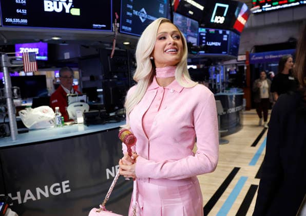 Founder & CEO 11:11 Media Paris Hilton arrives on the floor of the NYSE before ringing the closing bell to celebrate International Women s Day at the New York Stock Exchange on Wall Street on Monday, March 9, 2026 in New York City. The S&P 500 made a comeback from earlier losses on Monday after President Donald Trump said the war against Iran could be reaching its end.  NYP2026030309153 JOHNxANGELILLO