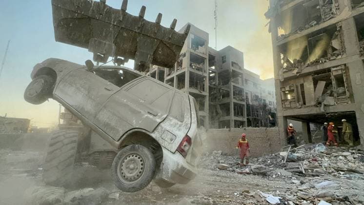 March 9, 2026, Tehran, Iran: Members of the Iranian rescue teams work at the site of a building damaged in an airstrike in Iran. The United States and Israel launched strikes on Iran on February 28, killing Iranian Supreme Leader Ayatollah Ali Khamenei and senior military officials, after which Iran retaliated with strikes on Israel and Gulf states. Tehran Iran - ZUMAi98_ 20260309_zih_i98_034 Copyright: xRedxCrescentxSocietyx(IRCS)x