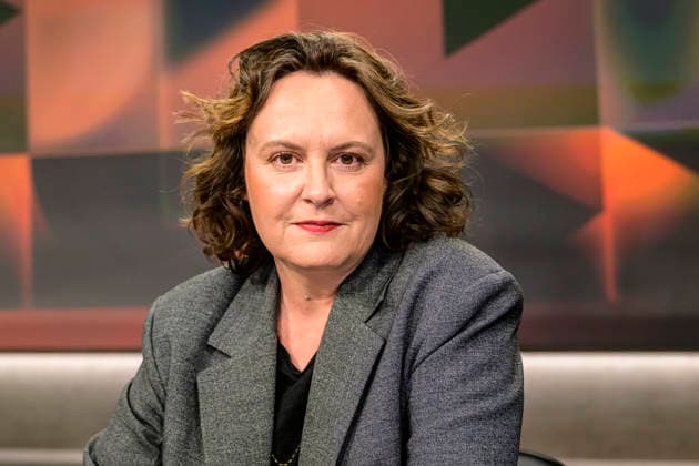GER, Berlin, tough but fair Ð political talk show, TV, format, with host Louis Klamroth, Das Erste, pictured from left: Jana Hensel: Author and journalist for Die Zeit, March 9, 2026 Copyright: HMBxMedia UwexKoch