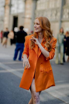 PFW - Zimmermann Street Style Street style, Jessica Chastain arriving at Zimmermann Fall-Winter 2026-2027 ready-to-wear show, held at the Carreau du Temple, Paris, France, on March 9th, 2026. Photo by Marie-Paola Bertrand-Hillion ABACAPRESS.COM  Copyright: xBertrand-HillionxMarie-Paola ABACAx