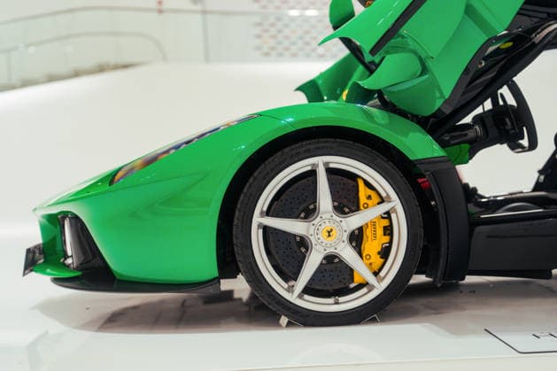 One-of-a-kind Ferrari specially made for Jamiroquai frontman Jay Kay has gone on sale for nearly £4m Story from Jam Press (Unique Green Ferrari) Pictured: The 2014 Ferrari LaFerrari. One-of-a-kind Ferrari specially made for Jamiroquai frontman Jay Kay has gone on sale for nearly £4m A unique bright green Ferrari specially made for Jamiroquai frontman Jay Kay has gone on sale for nearly £4 million. The 2014 Ferrari LaFerrari has covered just 7,000 miles since new. It is believed to be the only one of its kind to be finished in green. Its striking paintwork was inspired by the Italian tricolour, with the theme carried through into the cabin with black and green leather throughout. The hybrid hypercar also has Jamiroquai etched on its s  Copyright: xJamxPress FedericoxVecchio CourtesyxofxRMxSotheby s