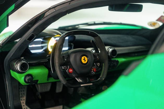 One-of-a-kind Ferrari specially made for Jamiroquai frontman Jay Kay has gone on sale for nearly £4m Story from Jam Press (Unique Green Ferrari) Pictured: The 2014 Ferrari LaFerrari. One-of-a-kind Ferrari specially made for Jamiroquai frontman Jay Kay has gone on sale for nearly £4m A unique bright green Ferrari specially made for Jamiroquai frontman Jay Kay has gone on sale for nearly £4 million. The 2014 Ferrari LaFerrari has covered just 7,000 miles since new. It is believed to be the only one of its kind to be finished in green. Its striking paintwork was inspired by the Italian tricolour, with the theme carried through into the cabin with black and green leather throughout. The hybrid hypercar also has Jamiroquai etched on its s  Copyright: xJamxPress FedericoxVecchio CourtesyxofxRMxSotheby s