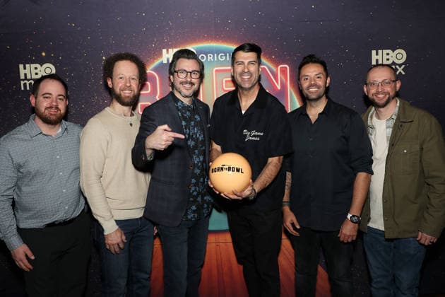 World premiere of HBO original documentary series Born To Bowl at Lucky Strike Times Square Featuring: (L-R) Anthony Simonsen, Kyle Troup, Brian Lazarte (Director), James Lee Hernandez (Director), Jason Belmonte and EJ Tackett Where: New York, New York, United States When: 09 Mar 2026 Credit: Marion Curtis StarPix for HBO INSTARimages EDITORIAL USE ONLY. NOT FOR USE BY NEWSPAPERS BASED IN THE UK. Copyright: xMarionxCurtisx xStarPixxforxHBOx instar55541973