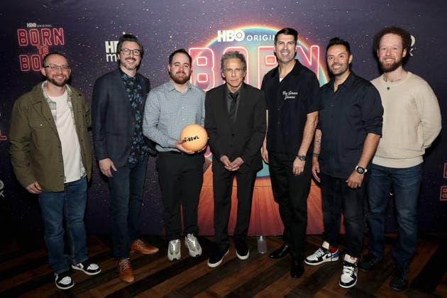 World premiere of HBO original documentary series Born To Bowl at Lucky Strike Times Square Featuring: (L-R) EJ Tackett, Brian Lazarte (Director), Anthony Simonsen, Ben Stiller (Exec. Producer), James Lee Hernandez (Director), Jason Belmonte and Kyle Troup Where: New York, New York, United States When: 09 Mar 2026 Credit: Marion Curtis StarPix for HBO INSTARimages EDITORIAL USE ONLY. NOT FOR USE BY NEWSPAPERS BASED IN THE UK. Copyright: xMarionxCurtisx xStarPixxforxHBOx instar55541967