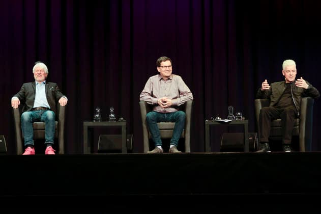 Jürgen Becker, Moritz Netenjakob und Michael Mittermeier bei der lit.Cologne 2026 Veranstaltung lit.Comedy im Theater am Tanzbrunnen. Köln, 09.03.2026