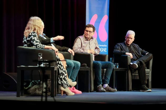 Susanne Pätzold, Jürgen Becker, Moritz Netenjakob und Michael Mittermeier bei der lit.Cologne 2026 Veranstaltung lit.Comedy im Theater am Tanzbrunnen. Köln, 09.03.2026
