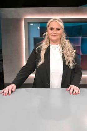 Christina Scheib in der ARD-Talkshow hart aber fair im Studio Adlershof. Berlin, 09.03.2026