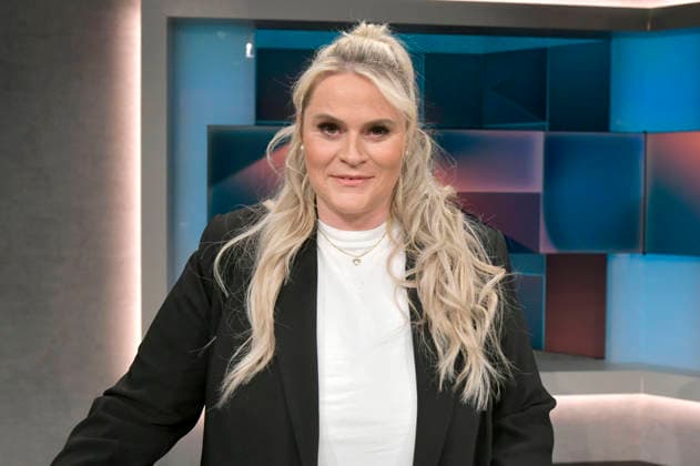 Christina Scheib in der ARD-Talkshow hart aber fair im Studio Adlershof. Berlin, 09.03.2026