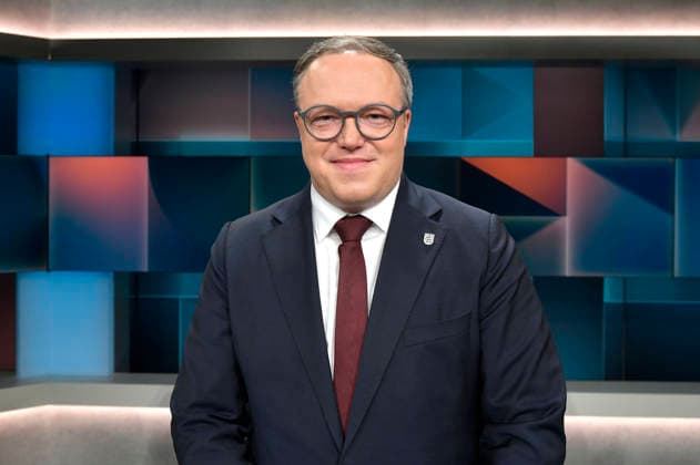 Mario Voigt in der ARD-Talkshow hart aber fair im Studio Adlershof. Berlin, 09.03.2026