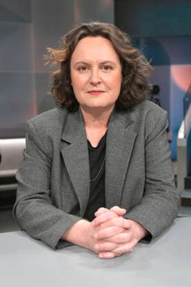 Jana Hensel in der ARD-Talkshow hart aber fair im Studio Adlershof. Berlin, 09.03.2026