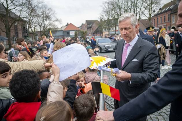 King Philippe - Filip of Belgium is pictured during a meeting with the public at Kardinaal Cardijnplein in Bornem, on Tuesday 10 March 2026.  JONASxROOSENS 167041433