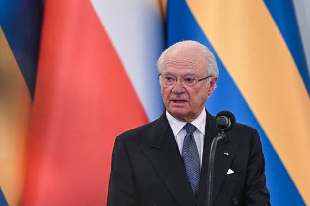 Swedish Royals visit Poland WARSAW, POLAND - MARCH 10: The President of Poland, Karol Nawrocki the King of Sweden Carl XVI Gustaf deliver a press conference at the Presidential Palace on March 10, 2024 in Warsaw, Poland. At the invitation of Polandd s President Karol Nawrocki, King Carl XVI Gustaf and Queen Silvia of Sweden are paying a visit to Poland from March 10 to 12. The royal couple will be accompanied by the ministers of foreign affairs, defense, civil defense, and culture. Omar Marques Anadolu Warsaw Poland. Editorial use only. Please get in touch for any other usage.  Copyright: x2026xAnadoluxOmarxMarquesx