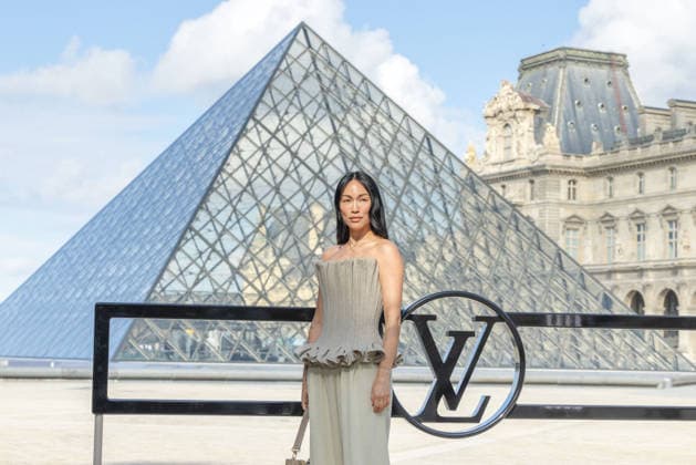 PFW - Louis Vuitton Photocall Stephanie Suganami pictured on photocall of Louis Vuitton Womenswear Fall Winter 2026-2027 show as part of Paris Fashion Week at Louvre Museum, in Paris, France on March 10, 2026. Photo by Alexis Jumeau ABACAPRESS.COM Paris France  Copyright: xJumeauxAlexis ABACAx