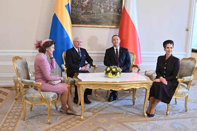 10.03.2026 WARSZAWA WIZYTA OFICJALNA KROLA SZWECJI W POLSCE POWITANIE PRZEZ PREZYDENTA RP 10 03 2026 WARSAW OFFICIAL VISIT OF THE KING OF SWEDEN TO POLAND - WELCOME BY THE PRESIDENT OF THE REPUBLIC OF POLAND, KAROL NAWROCKI N Z KAROL XVI GUSTAW KROL SZWECJI SYLWIA RENATA SOMMERLATH ZONA KROLA KAROL NAWROCKI MARTA NAWROCKA FOT DAMIAN BURZYKOWSKI NEWSPIX.PL NEWSPIX.PL --- newspix.pl 